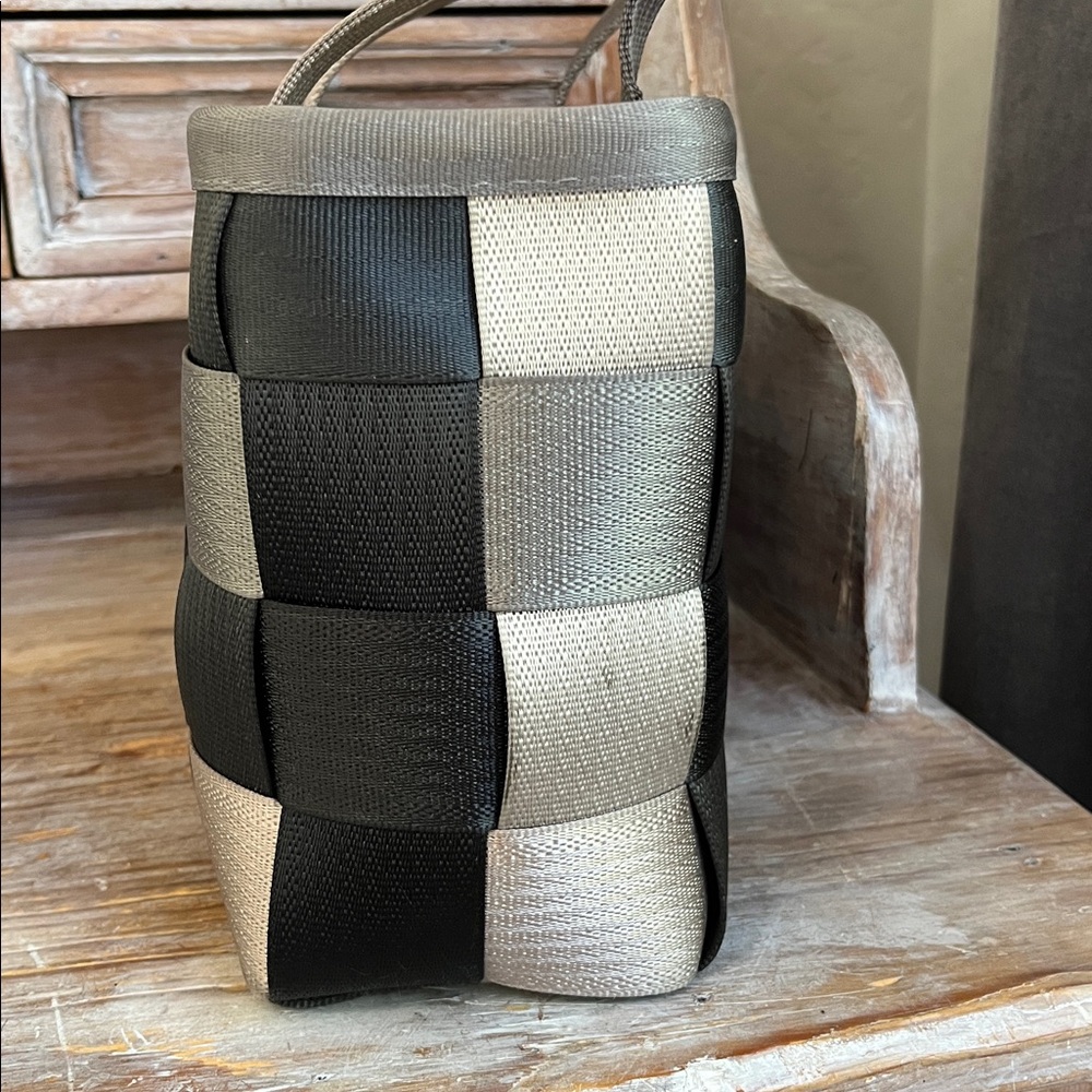 🤍🩶 Harvey's California Seatbelt Bag Grey Patchwork Ombre Large Satchel - Picture 4 of 15